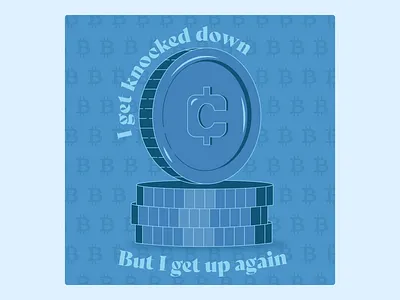 Bitcoin illustration NFT bitcoin blockchain blue cheer up coin crash crypto cryptocurrency ethereum greeting card illustration line illustration nft non fungible token pattern wallet