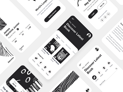 App UI app development app ui app ui ux black and white book app clean clean app dstudio ios app learning mobile app product design reading app top ui ux design ui ui ux user experience ux white ui
