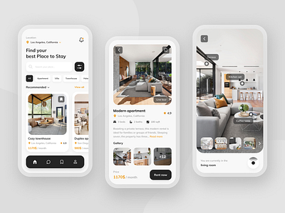 Real Estate: Mobile App UI Concept app creative design figma mobile app mobile ui real estate rent ui uiux