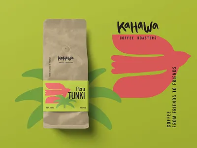 Peru Tunki. Illustration and design for coffee packaging bird branding coffee coffeeshop color contrast design dry ink graphic design illustration kahawa latin america palm peru procreate