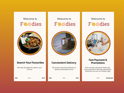 Onboarding experience design figma figmadesign foodapp onboarding ui ux