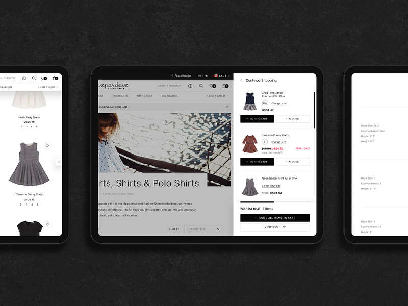 Shopping cart popup. New design for DeuxparDeux web site baby baby clothes ecommerce ecommerce app ecommerce design ecommerce shop kids magento 2 minimal product product design responsive design shop shopping app store tablet app tablet design uidesign website design