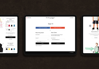 Sign in and product page. Website design for Deux par Deux baby baby clothes ecommerce ecommerce app ecommerce design ecommerce shop kids magento 2 minimal product product design responsive design shop shopping app store tablet app tablet design uidesign website design