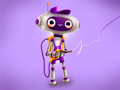 Shell Refueller cartoon cg character children fuel illustration kids oil refueller robot shell smile