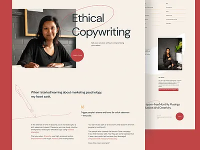 Copywriter's portfolio website copywriting design elegant minimal ui user interface ux web