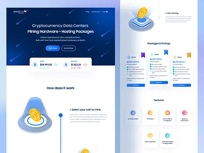 Cryptostar Landing Page - Light Version bitcoin btc buy creative crypto design eth landing page minimal mining pricing sell trade trading trendy ui ui design ux ux design web design