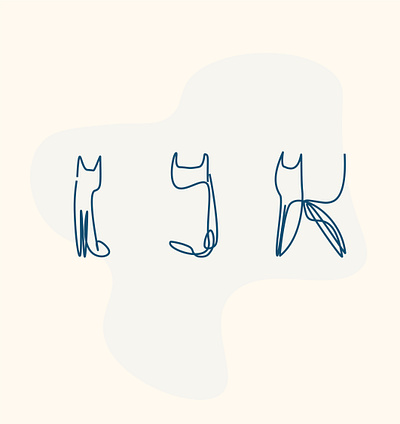 Cat Alphabet I J K animal branding cat design illustration logo typography