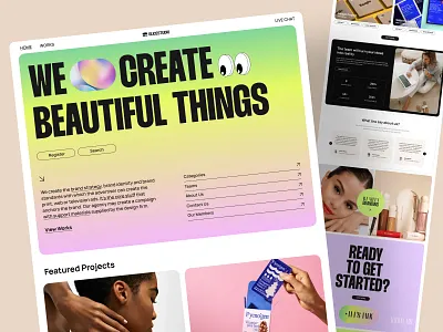 Creative Agency Website agency beauty creative creativeagency design designagency fashion girl landing makeup minimal ui ux web website