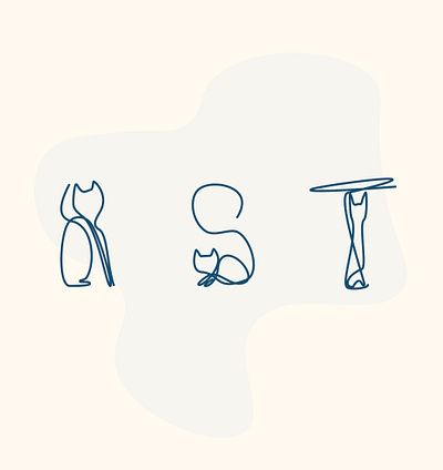 Cat Alphabet R S T animal branding cat design illustration logo typography