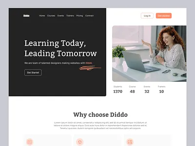 Online Course Landing Page course education education app homepage landing landingpage learning online class online course page tajul teaching tutor ui uiux web web design web page website