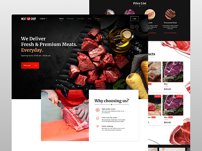 Meat Shop | Landing Page app branding creative design designs ecommerce graphic design marketplace mockup responsive uidesign uiux uiuxdesign webdesign