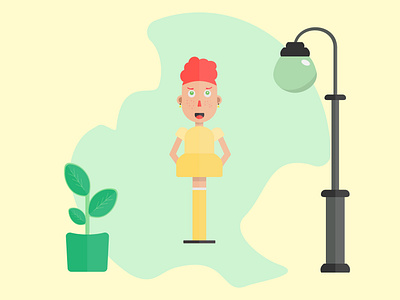 Flat Design Light character cristal design flatcharacter flatdesign flat character graphic design illustration illustrator lights mood plants yellow