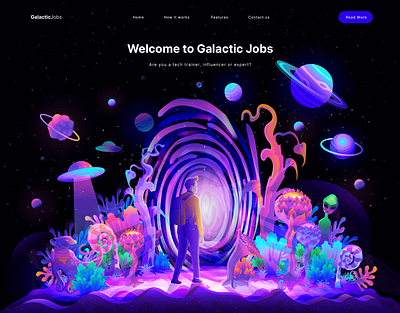 Planet illustration app illustration banner digital illustration fantasy illustration header banner hero image illustration hero section home page illustration homepage illustration illustration illustration trend landing page illustration landingpage illustration outer space planet portal illustration technology illustration ui illustration webpage illustration website illustration