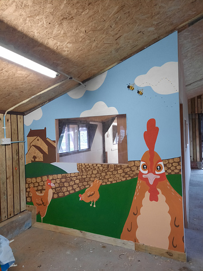 Chicken Shed Mural illustration street art