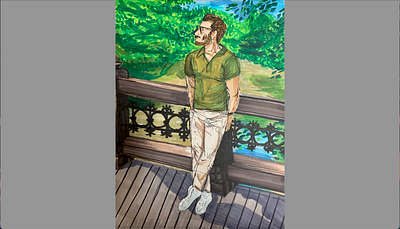 Summer in Central Park alcohol ink drawing illustration ink landscape nature scenery sketch trees