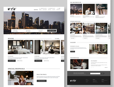 Hotel Kyiv Home Page design desktop landing ui web