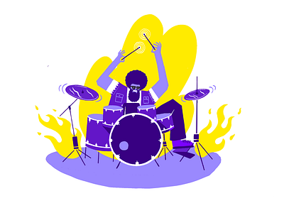 Drummer, Man drummer drums illustration ui