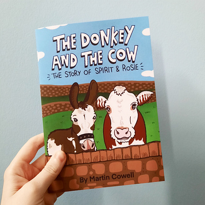 The Donkey and the Cow Illustrated Children’s Book book art cover art digital art illustration