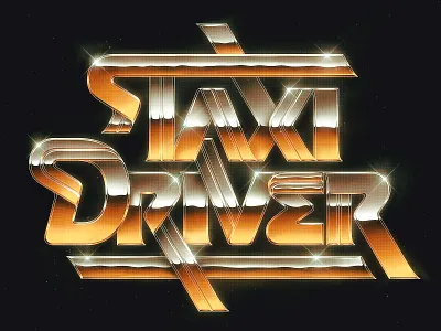 Taxi Driver 80s chrome chrome illustration design drawing eighties handlettering illustration lettering type typography