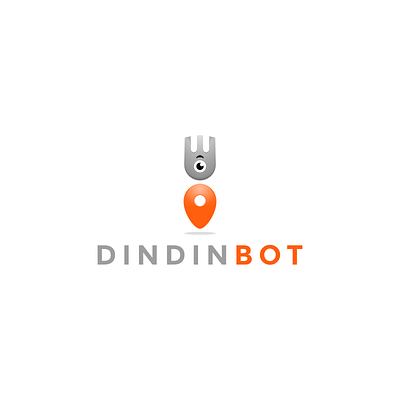 DinDinBot ai app bot branding eat food fork graphic design hotel icon logo robot smart smarthome spoon