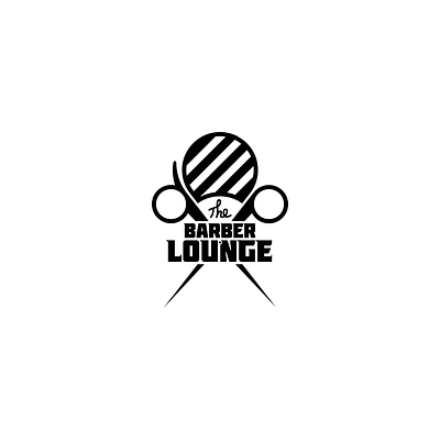 The Barber Lounge barber black blade combination graphic design hair haircut knife logo lounge salon scissors seat sofa