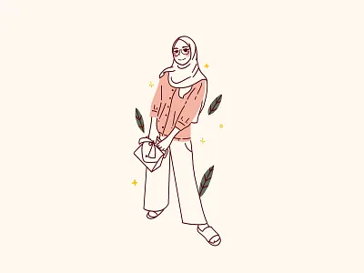 Minimalist Hijab Illustrations branding design graphic design illstration illustration minimalist outline ui