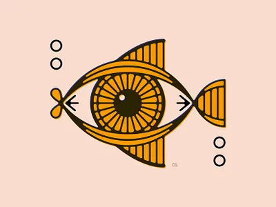 Fish Eye abstract design eye fish flat graphic design icon illustration line art logo minimal style tattoo vector wit