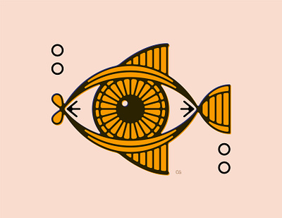 Fish Eye abstract design eye fish flat graphic design icon illustration line art logo minimal style tattoo vector wit