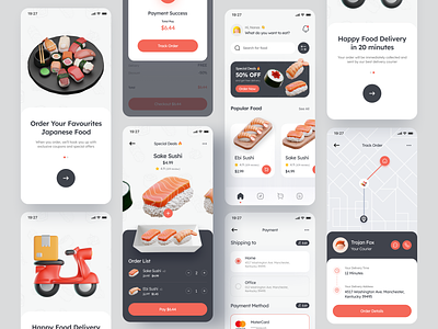 Food Delivery Mobile App - Animation animation courier delivery app design food app food delivery interaction design mobile animation mobile app mobile app design mobile design mobile ui motion graphics order principle restaurant app ui uidesign