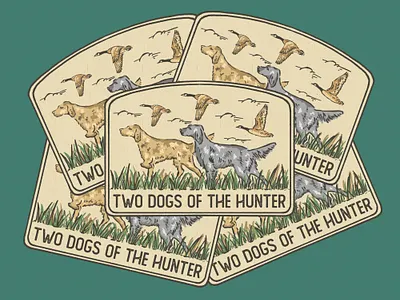 “TWO DOG OF THE HUNTER” badgedesign branding graphic design hunting logo outdoor patch vintage