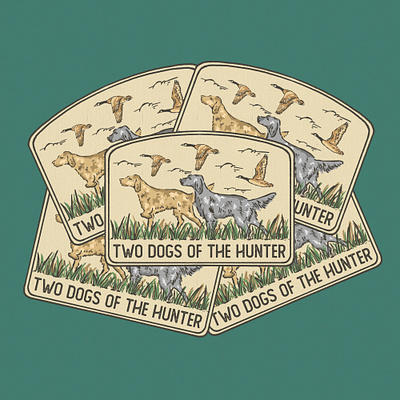 “TWO DOG OF THE HUNTER” badgedesign branding graphic design hunting logo outdoor patch vintage