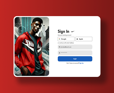 Login Page figma login nike red sign in ui ui design patterns white