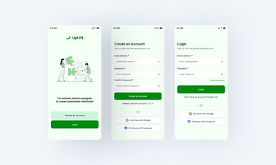 UpLift - Login Screen Design ui