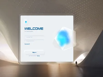 Minimal AI login 3d ai app branding clean design flat geometrical gradient illustration interactive interface logo neumorphism product ui ux web web design white