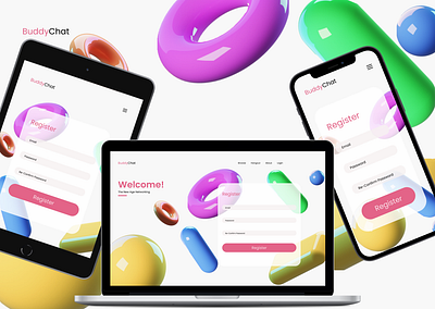 BuddyChat- DailyUI(Day-1) design desktop mobile network registration signup tablet ui