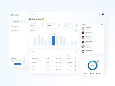 Biz Data dashboard data finance interface ui design ux