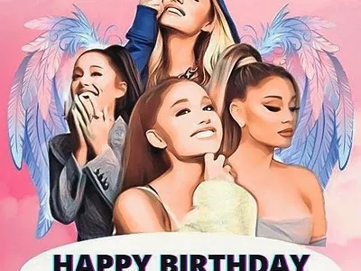Happy birthday Arianna Grande! design illustration vector