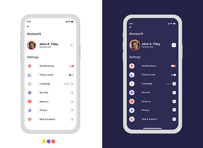 App Settings app mobile ui uiui uiux ux