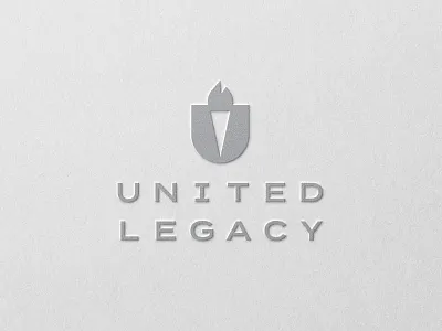 UNITED LEGACY | Unused brand branding design development flame legacy light logo logo design minimal mockup paper real estate shield simple texture torch u unite united