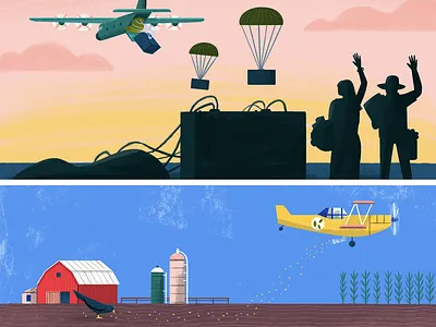 Go, Planes, Go! Spread 3 art bird board book character illustration kidlit kids landscape people picture book plane