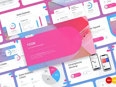 Roze Presentation Template clean colorful company corporate google slides keynote modern multipurpose multipurpose template photography pitch deck portfolio powerpoint presentation studio template unique web design web development website