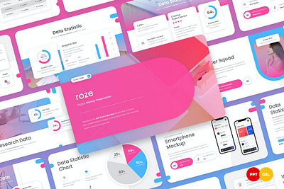 Roze Presentation Template clean colorful company corporate google slides keynote modern multipurpose multipurpose template photography pitch deck portfolio powerpoint presentation studio template unique web design web development website