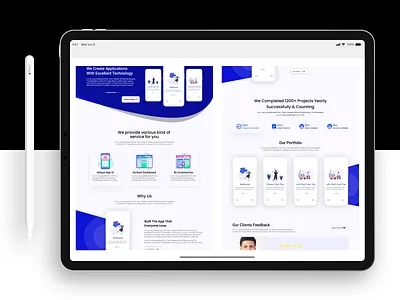 Mobile App Development Landing page Design branding clean design graphic design illustration logo minimal ui ux web