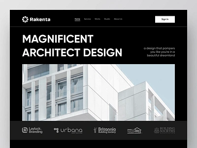 Rakenta - Architecture Landing Page [LIVE 🔥] animation architect architectural architecture building clean design interiordesign landing page modern motion graphics property real estate ui ux web design webflow website website animation website design