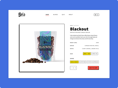 Seis . online coffee shop coffee figma online store ui design web design website