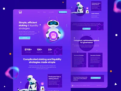 Defi landing page ui blockchain landing page blockchain product blue theme clean crypto crypto landing page defi defi landing page gradient indian design studio indianpix landing page minimal product design sanket simple token landing page web design