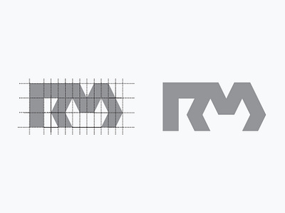 Logo "RM" and Line Guide bold branding clean combination combine design graphic design guide initial letter logo luxury monogram