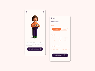 BMI Calculator - #DailyUI 3d animation app branding design icon illustration logo typography ui ux vector