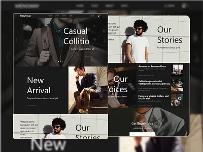 Men's Wear Landing page Design branding clean design graphic design illustration logo minimal ui ux vector web