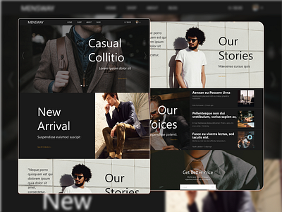 Men's Wear Landing page Design branding clean design graphic design illustration logo minimal ui ux vector web